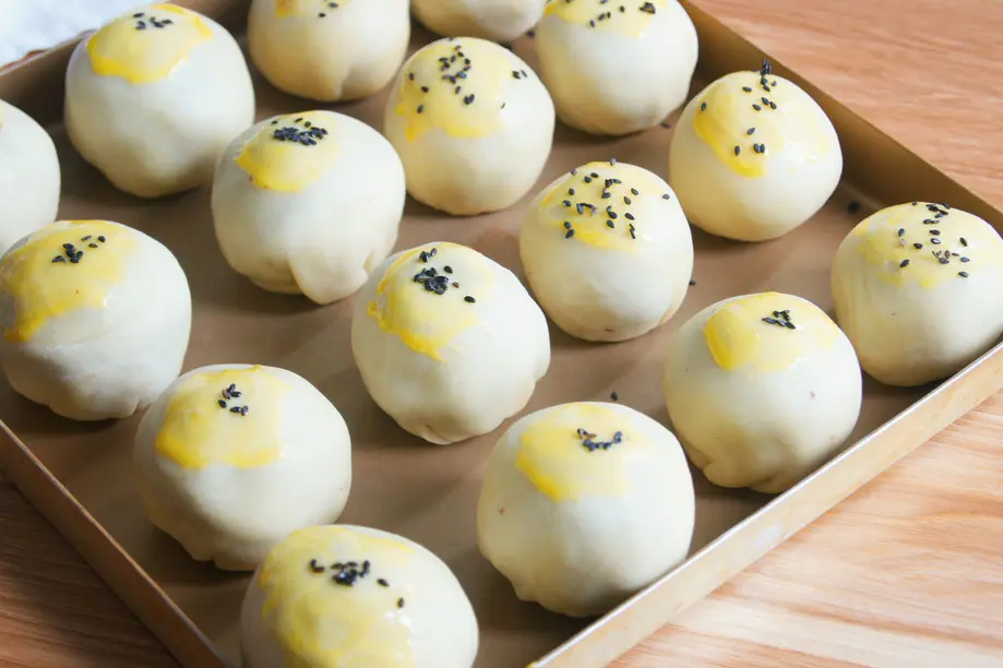 Fresh handmade buns produced for Layla's online bakery