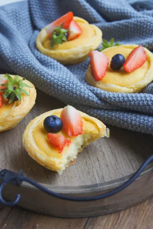 Handmade fruit tarts photographed for the online bakery