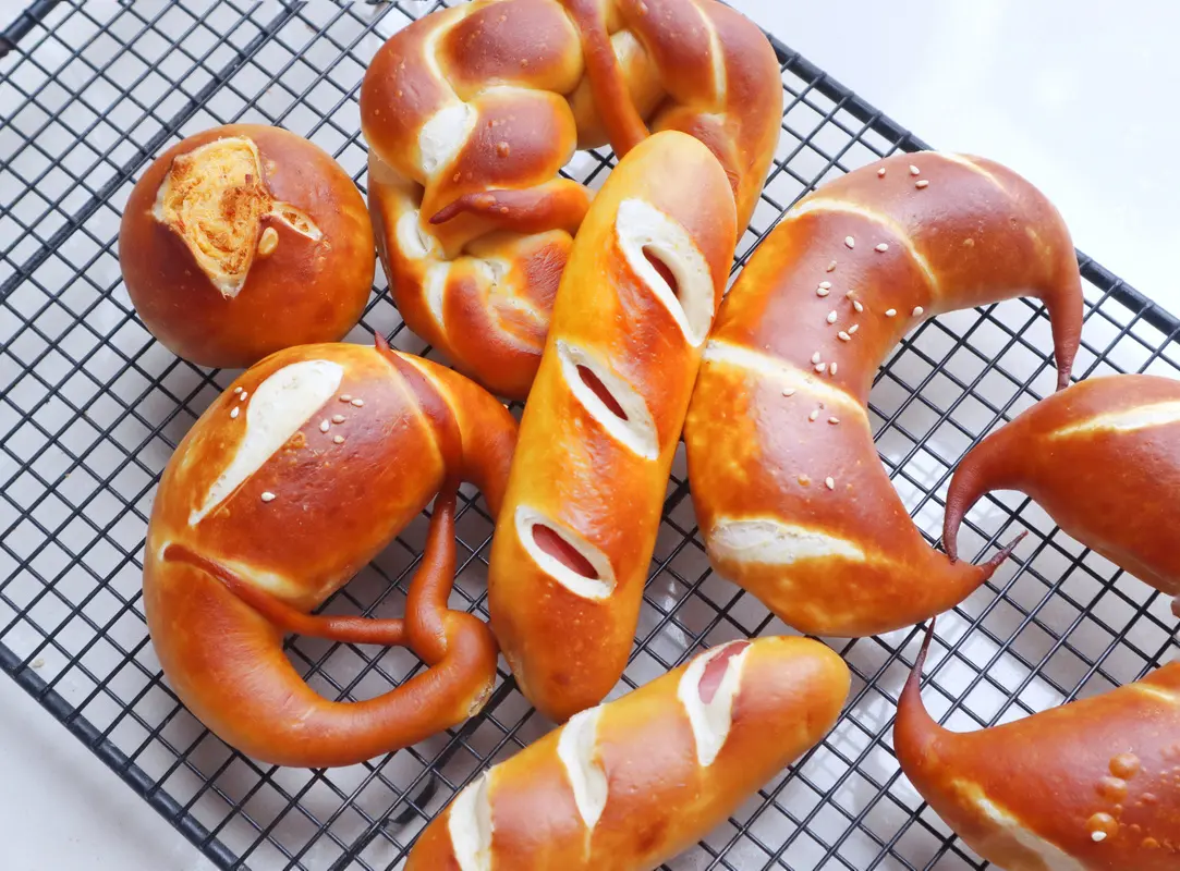 Handmade pretzels photographed for the online bakery