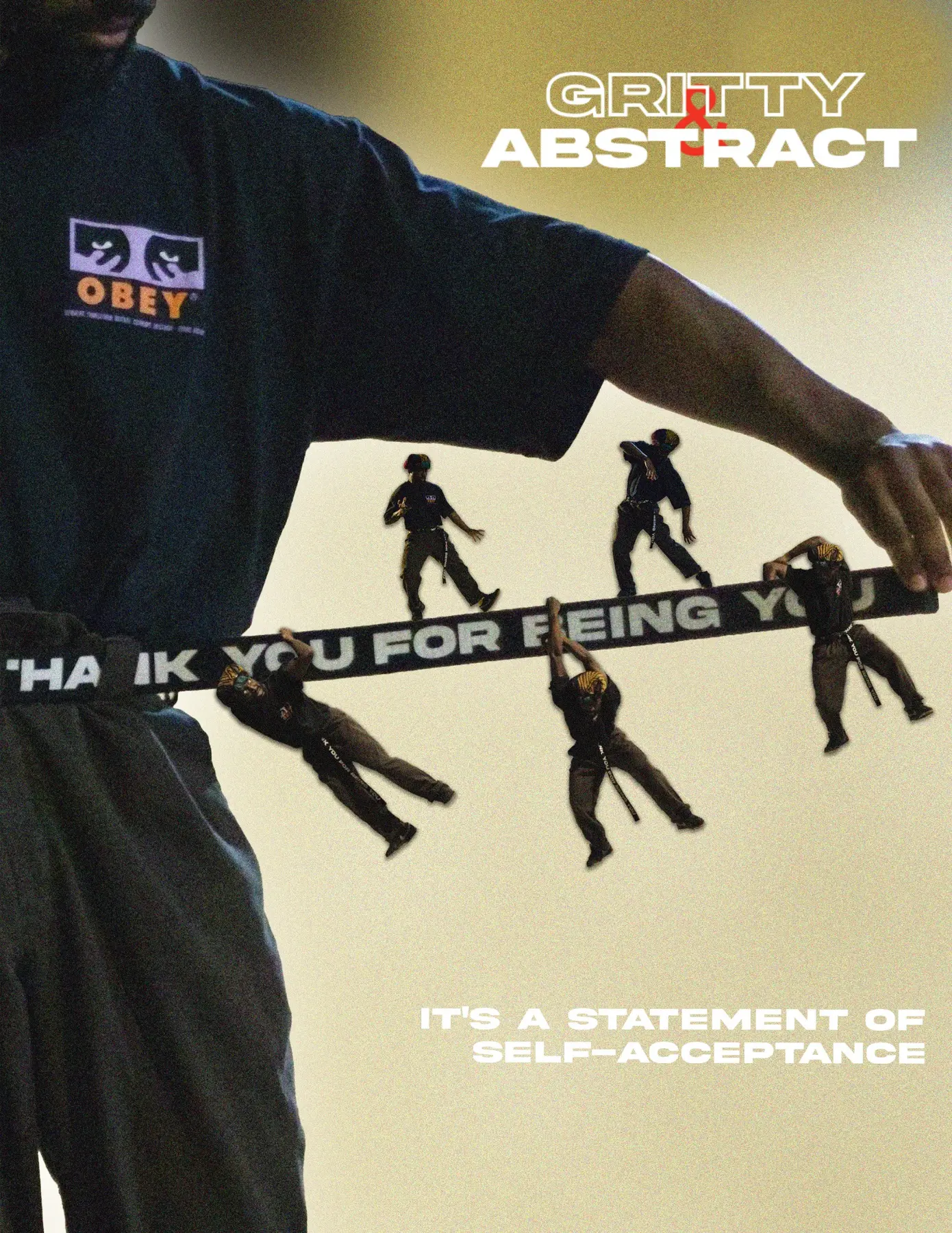 Gritty and Abstract self-acceptance campaign visual