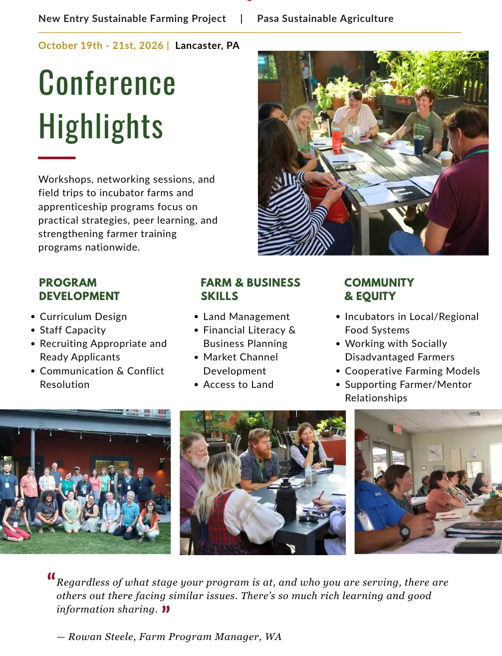 FIELD School conference highlights and program topics